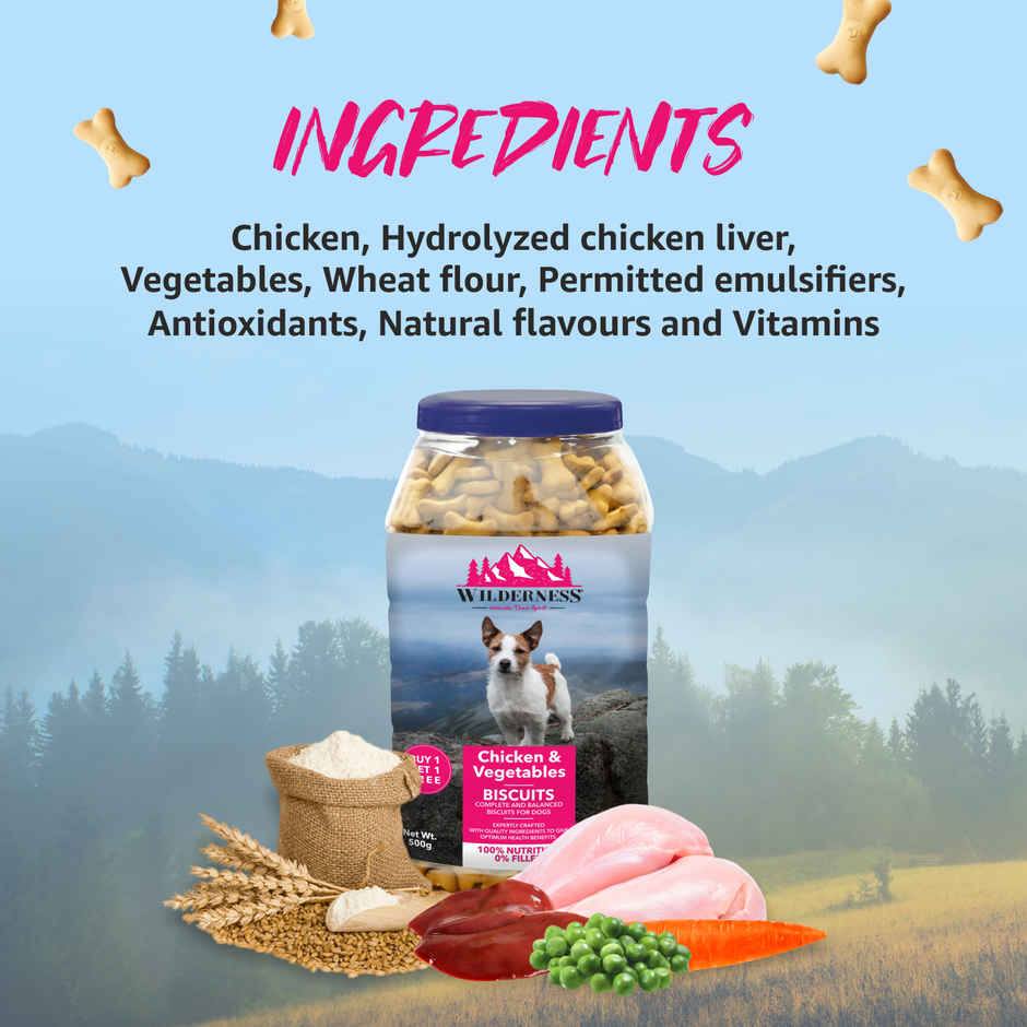 Wilderness Chicken And Vegetable Biscuits Dog Treats ( Buy 1 Get 1 Free)